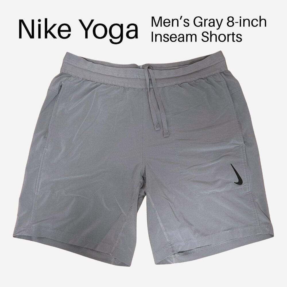 Nike Yoga | Men's 8-inch Inseam Gray Yoga Shorts | Medium